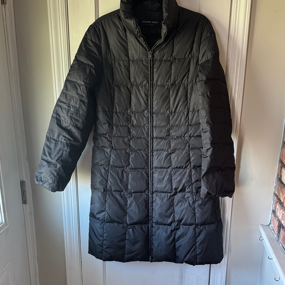 Andrew Marc Black Quilted Coat